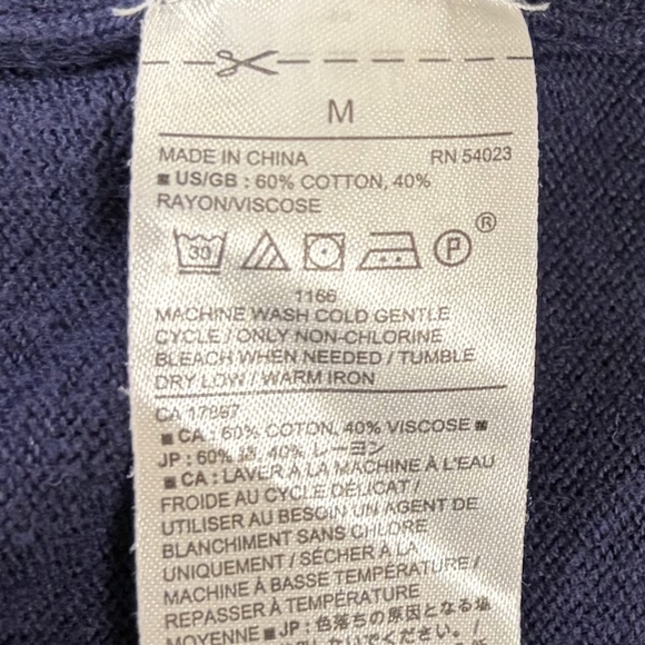 Banana Republic Navy Crew Neck Sweater, Size Medium "CHIC." - Picture 9 of 9